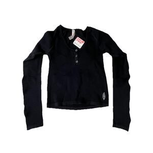 Free People FP Movement Woman’s Size XS/S Black Long Sleeve Bail Out Layer Top